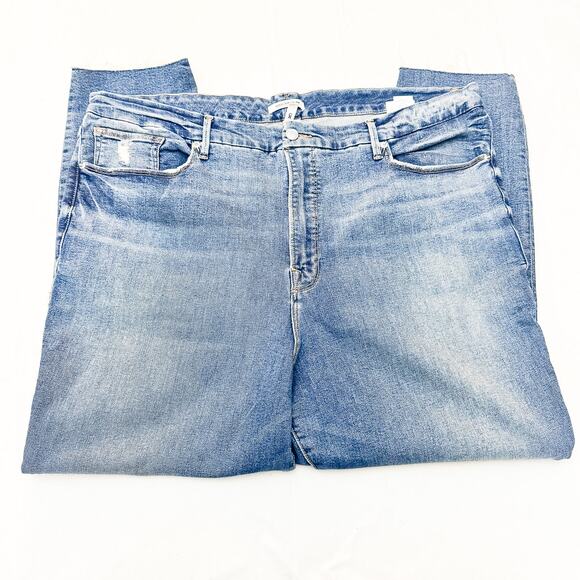 Good American Good Leg Crop Stretch Denim Jeans GLCRE873T Blue473 SIze 24 Plus - Picture 4 of 8